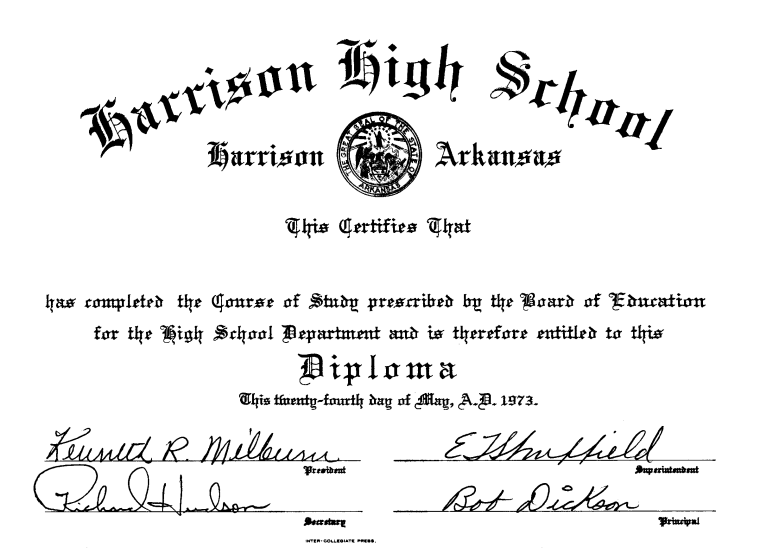 Harrison High School diploma